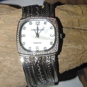 Wristwatch Anne Klein Diamond Accent Silver Tone Bracelet Stainless Steel Back
